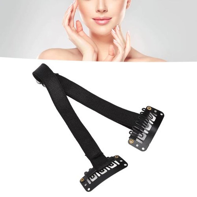 Face Lift Tape,Face Band,Face Lifting Band, 4Pcs Adjustable Elastic Facial Belt Eye Wrinkle Removal Belt with Hairclip, Firm Skin (Black)