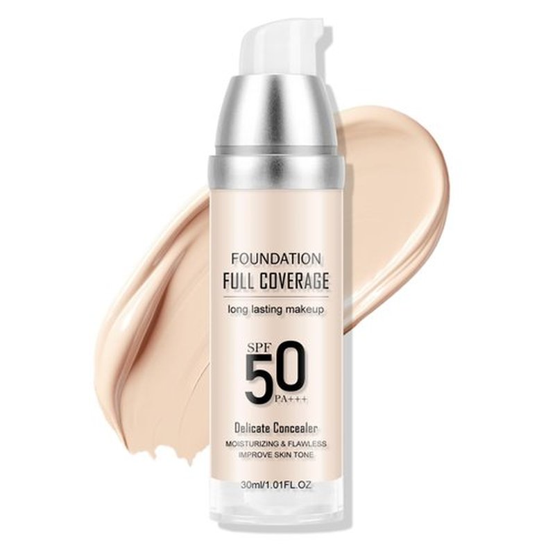 KYDA Liquid Foundation, SPF 50 PA+++, Full Coverage Matte Foundation BB Cream, Moisturizing Flawless Liquid Concealer Foundation, Skin-improving Foundation for All Skin, 1.01 fl oz, IVORY