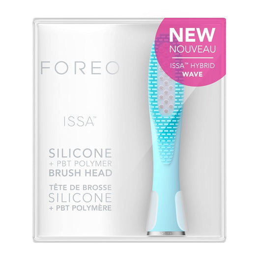 FOREO ISSA Hybrid Wave Brush Head Black, Medical-Grade Silicone & PBT Polymer Bristles, 6-Months Lasting
