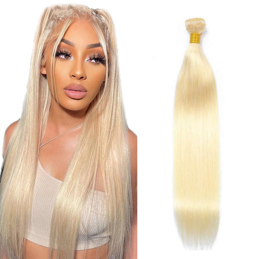 Blonde Bundles Human Hair 613 Straight Human Hair Bundles 22 Inch Brazilian Unprocessed Virgin Human Hair 1 Bundle Blonde Straight Bundles Hair Extensions 613 Bundles