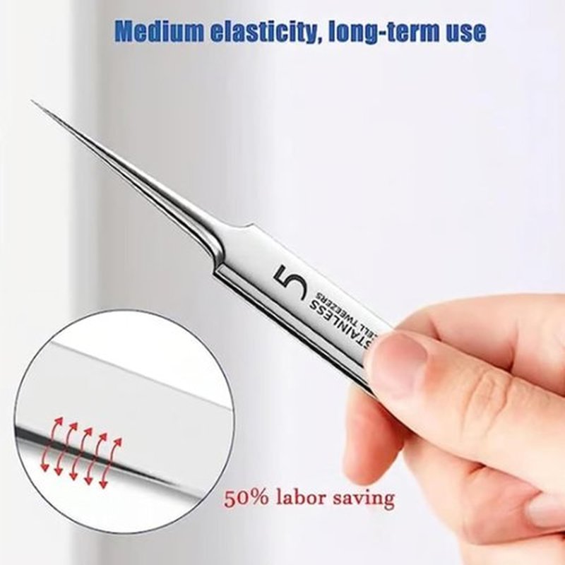 Professional Facial Blackhead Remover Tweezers, Precision Pimple Popper Tool Kit for Whitehead Ance Blemishs Comedones (Set B)