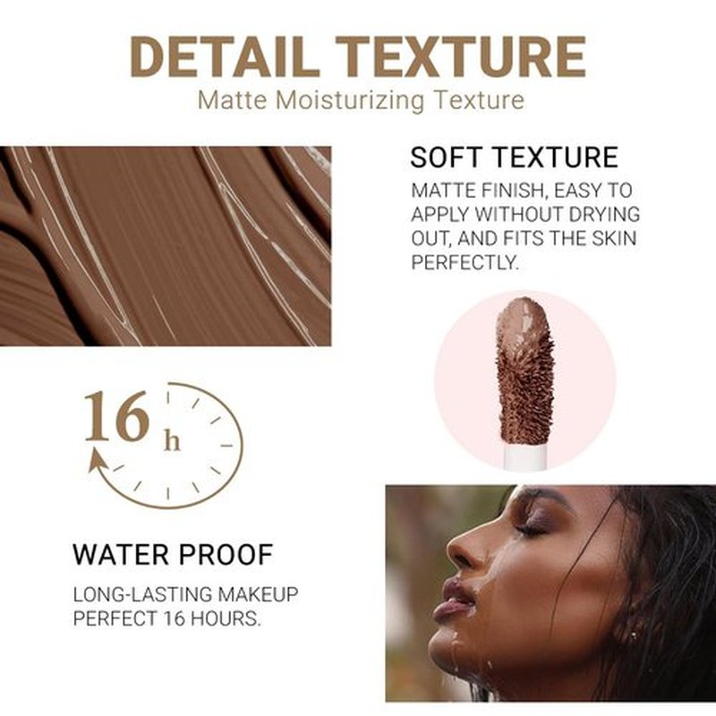 24-Hour Full Coverage Concealer Wand Concealer – Professional Makeup, Matte Finish,Waterproof, Liquid Contour Face Highlighter Makeup Smudge-Proof Formula for Flawless Wear 05# Cocoa