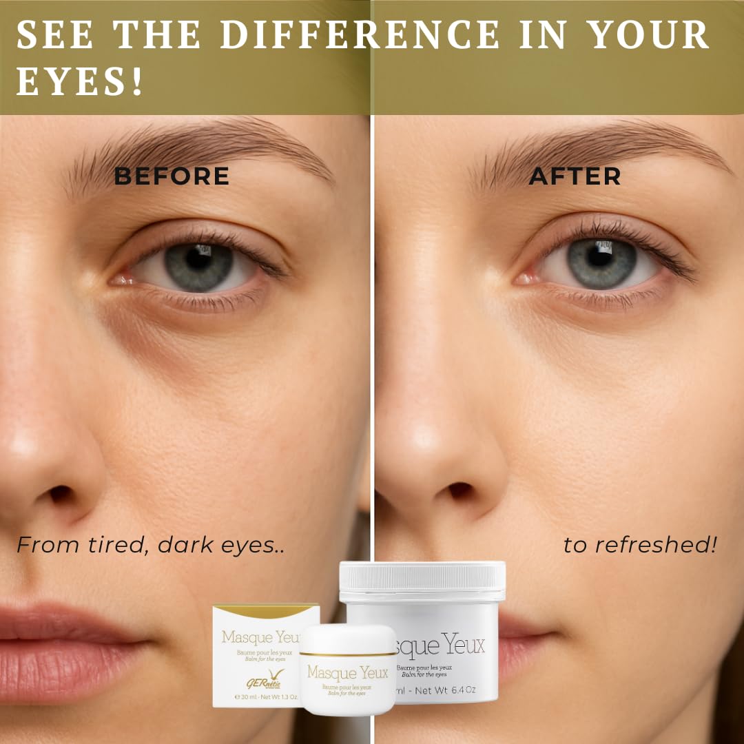 Gernetic Masque Yeux Eye Cream Mask - Rejuvenating Balm for Dark Circles, Puffiness & Mature Lines, with Artichoke & Chamomile Extract - 30ml/1.3oz