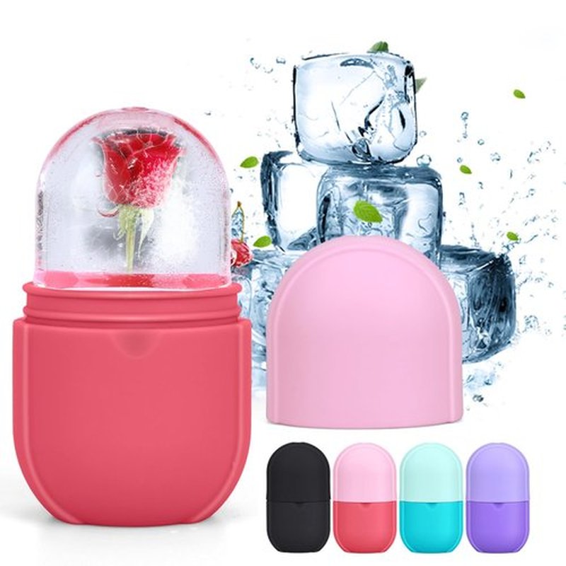 Ice Roller For Face and Eye, Ice Facial Roller Massage guasha Shrink Pore Skin Care Tools, Reusable Ice Stick Remove Dark Circle, Ice Face Mold Sphere Face Ice Cubes for Brighten Lubricate Fine Lines
