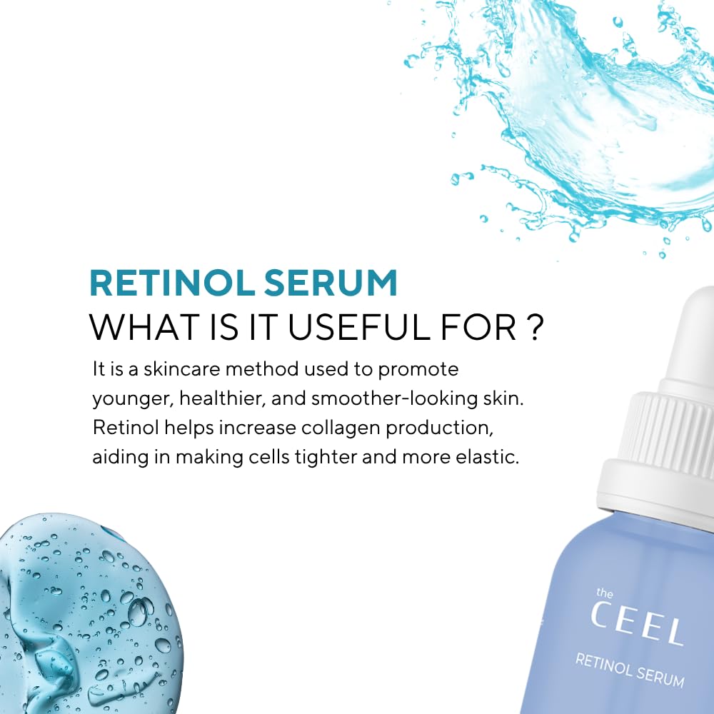 The Ceel Retinol Serum for Face | Resurfacing Retinol Serum | Firming, Anti aging, Brightening | Smoothing Fine Lines and Wrinkles | Retinol 1%, Ceramides and Niacinamide|1 fl.oz(30 ML)