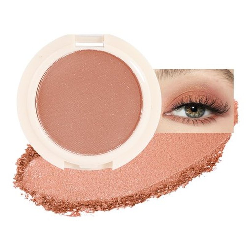 HHLTOH Eyeshadow Single Glitter, High-Pigment Monochrome Eye Shadow Pressed Powder, Everyday Velvety Silky Eye Makeup Looks, Professional Long-Lasting Waterproof Single Eyeshadow Palette, Brown 02