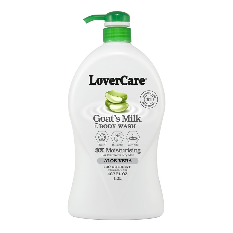 LoverCare Goat's Milk Moisturizing Body Wash Shower Cream Shower Gel Aloe Vera 40.7 Fl.Oz