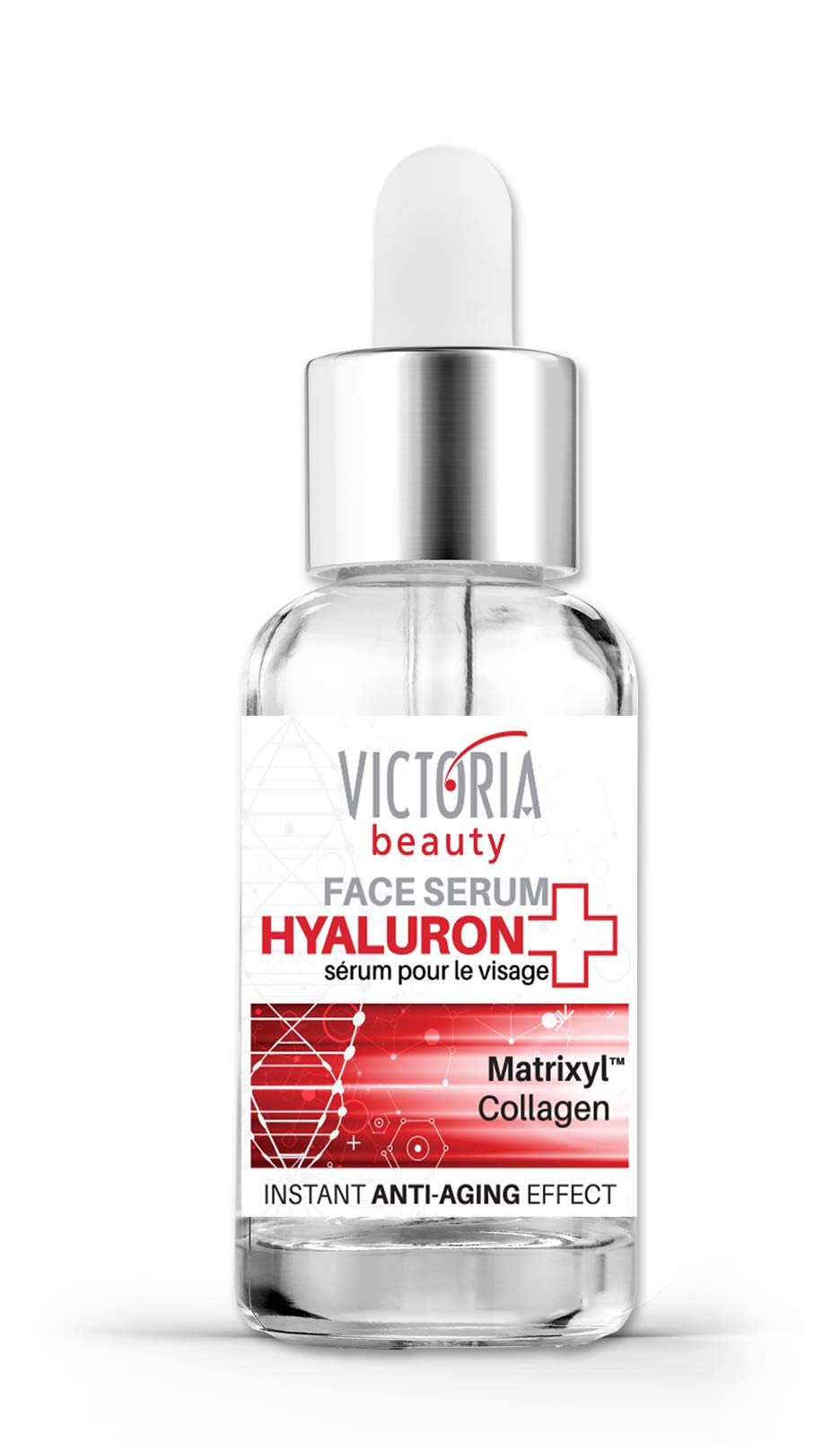Victoria Beauty Hyaluron+ Day and Night Face Serum with Hyaluronic Acid, Collagen, and Matrixyl™ – The Best Anti-Aging and Anti-Wrinkle Moisturizer, 20 ml