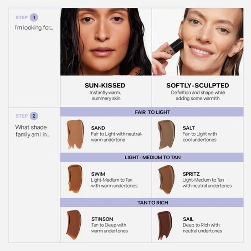 Saie Dew Bronze - Soft-Focus Liquid Bronzer + Liquid Contour - Enriched with Plant-Derived Glycerin to Effortlessly Blend + Deeply Nourish Skin - Travel Size Holiday Gifts - Salt (0.4 oz)