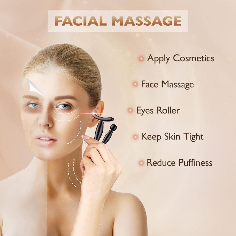 Metal Eye Cream Applicator Wand - 2PCS Massager Tool for Facial Massage & Puffiness Reduction | Champagne Color