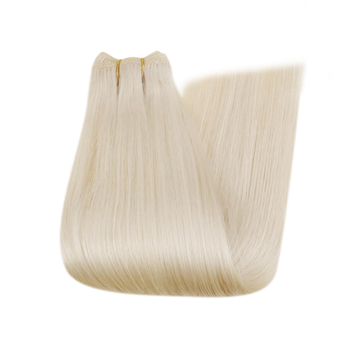 RUNATURE Blonde Weft Hair Extensions Human Hair,Straight Double Weft Sew in Bundles Human Hair,Weaving Thick Remy Hair Weft Extensions Hairpiece Short 12 Inch 70g