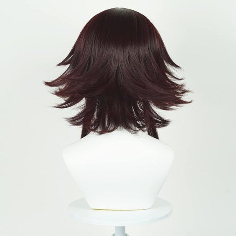 Short Brown Cosplay Wig Male Men Anime Layered Fluffy Character Costume Wig Heat Resistant Halloween Party Wig + Wig Cap (Brown)