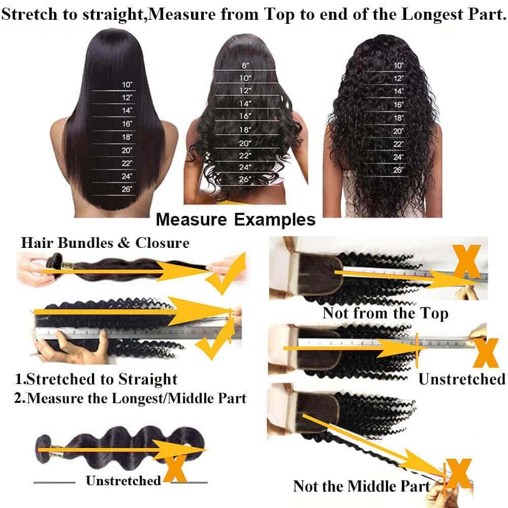 QTHAIR 14A Human Hair Bundles with Transparent Hd Lace Frontal (14 16 18+14) Body Wave Bundles with Lace Closure Brazilian Human Hair Weave Bundles with 13x4 Frontal Virgin Hair Weft 150% Density