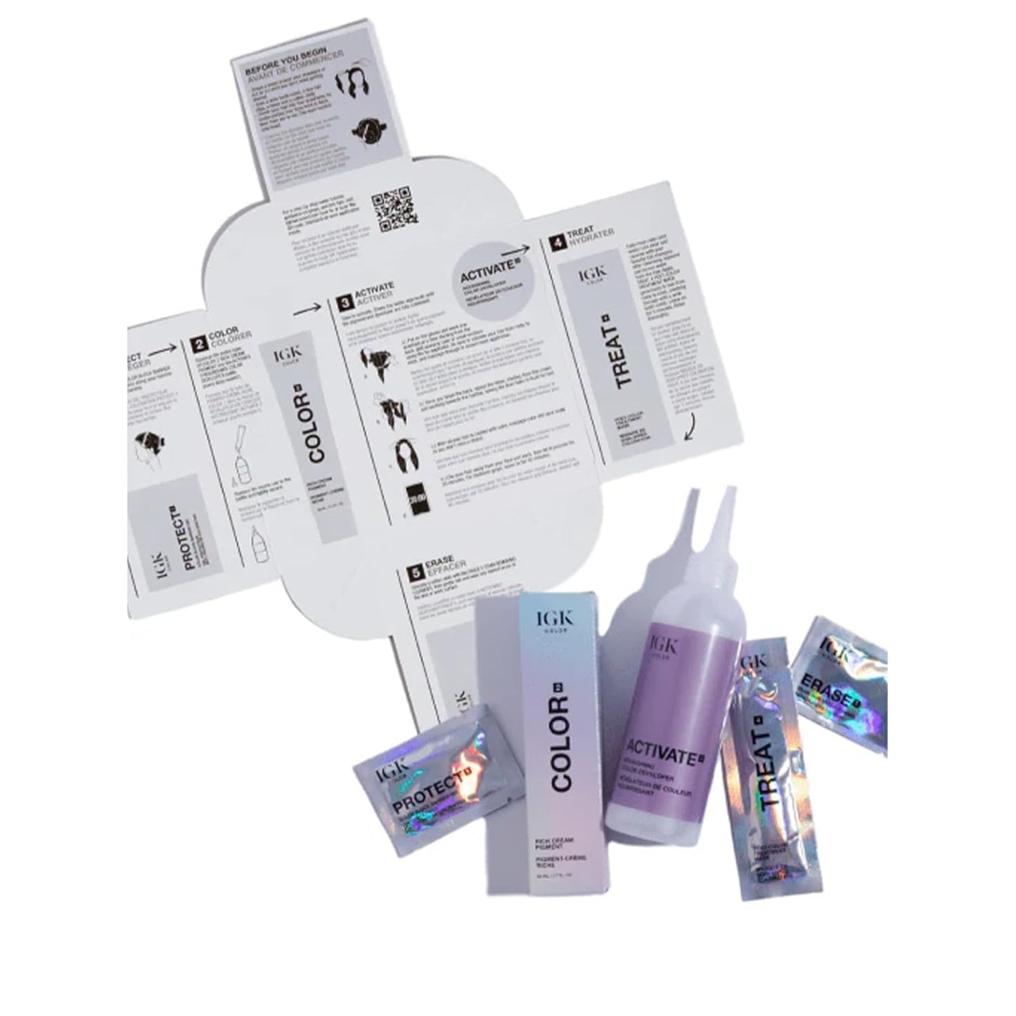 IGK Permanent Hair Dye Color Kit | 7 N Latte - Dark Natural Brown | 100% Gray Color Coverage + Strengthen + Shine | Ammonia Free