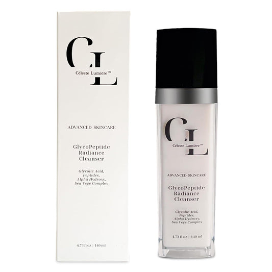 GlycoPeptide Radiance Cleanser - Hydrating AHA Face Wash with Vitamin C | Gentle Exfoliating Gel for Dry Skin