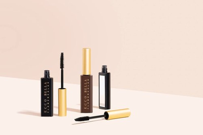 Ecco Bella FlowerColor Vegan Mascara Brown - Long Lasting Organic Formula for Sensitive Eyes - All Natural and Water Resistant Mascara - Cruelty-Free, Gluten-Free, Fragrance-Free, and Plant-Based