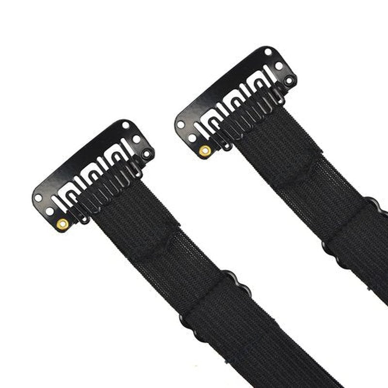 YTBYT 4 Pcs Facelift Bands with Clips Invisible Face Stretching Lifting Strap Adjustable Elastic Band Face Slimming Band (18cm Black Single Bands)