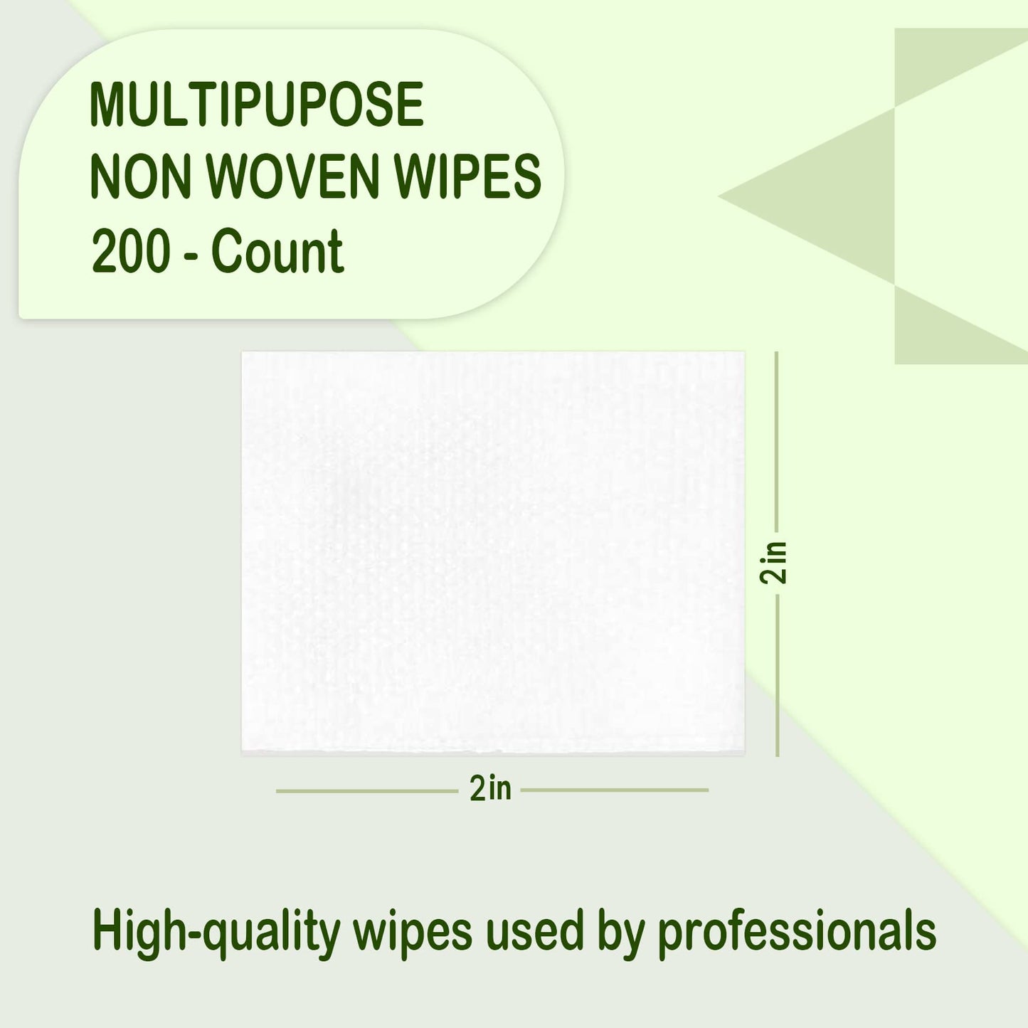 Esthetic Cosmetic Non-Woven Facial Wipes for Salon and Spa Use, Lint Free Essentials for Facial Treatments (Nonwovens Wipes 200 Count) (2"x 2")