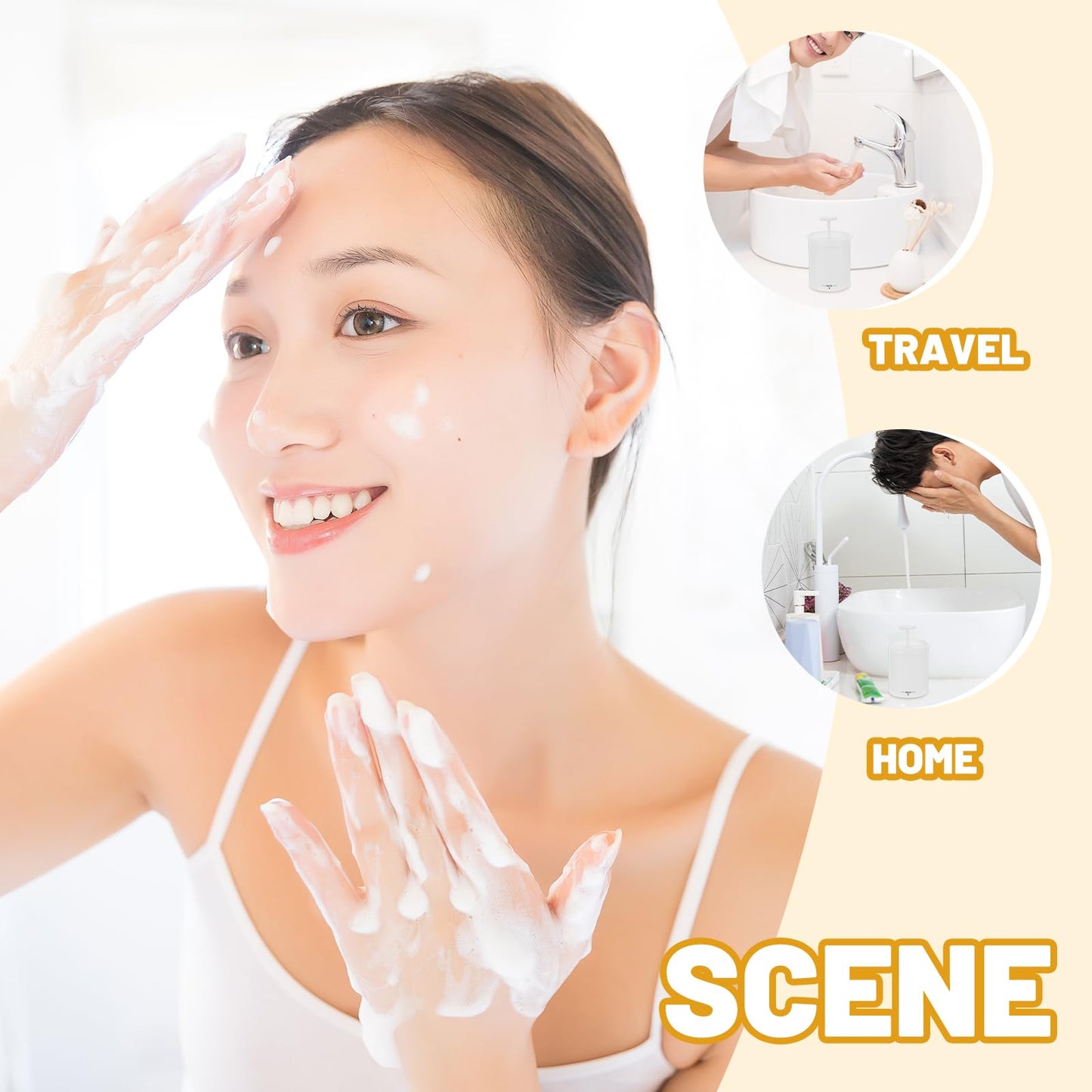 Balacoo 2-Pack Face Wash Foam Maker Cups – Travel-Size Manual Foamer for Dense Lather, Soap-Saving Skincare Tool for Home & On-the-Go