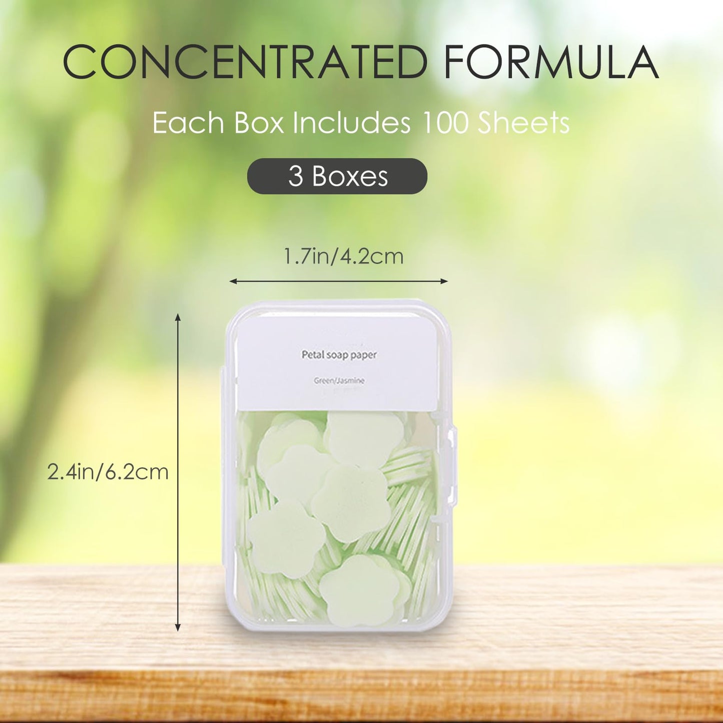 Iensen 300pcs Portable Hand Washing Soap Sheets, Scented Mini Soap Sheets, Disposable Soluble Soap for Outdoor Travel, Camping, Hiking (Green)