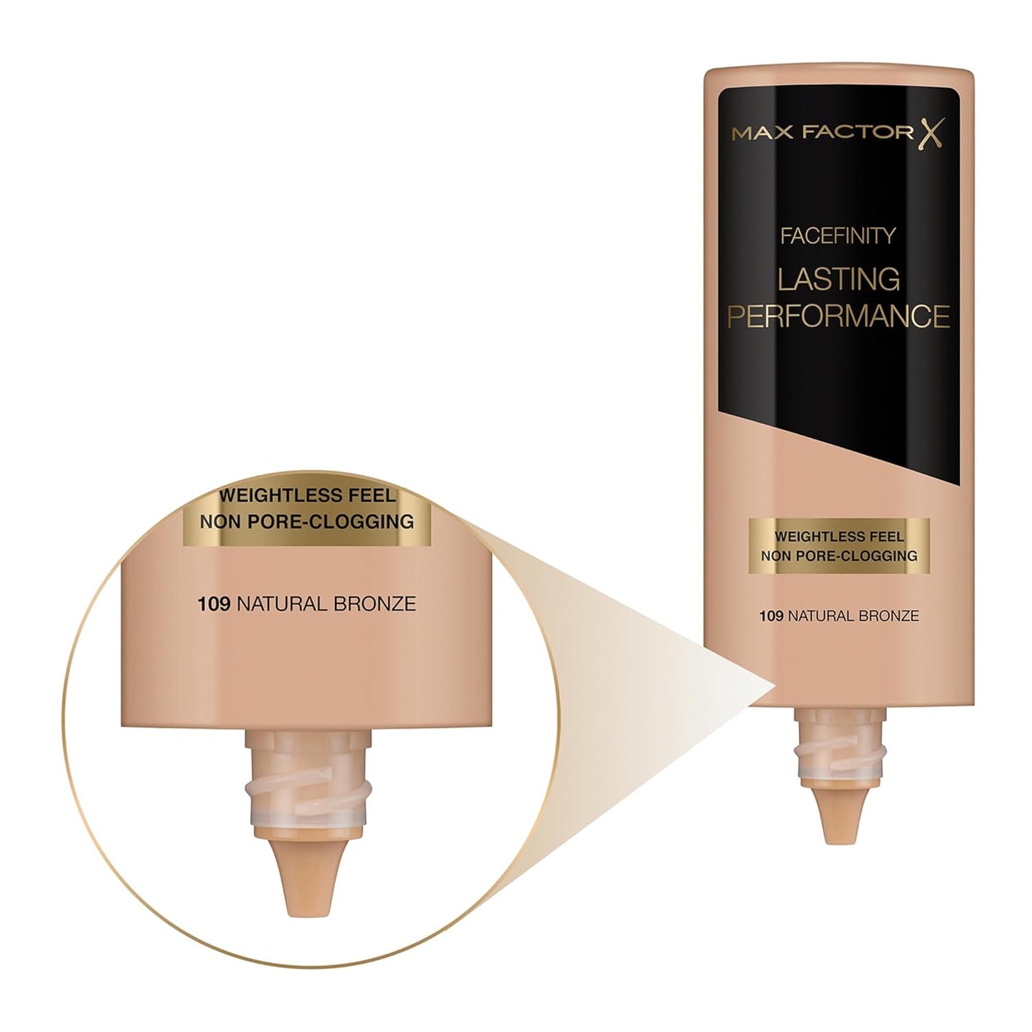Max Factor Long Lasting Foundation - Natural Bronze Shade #109 | 35 ml Liquid Makeup