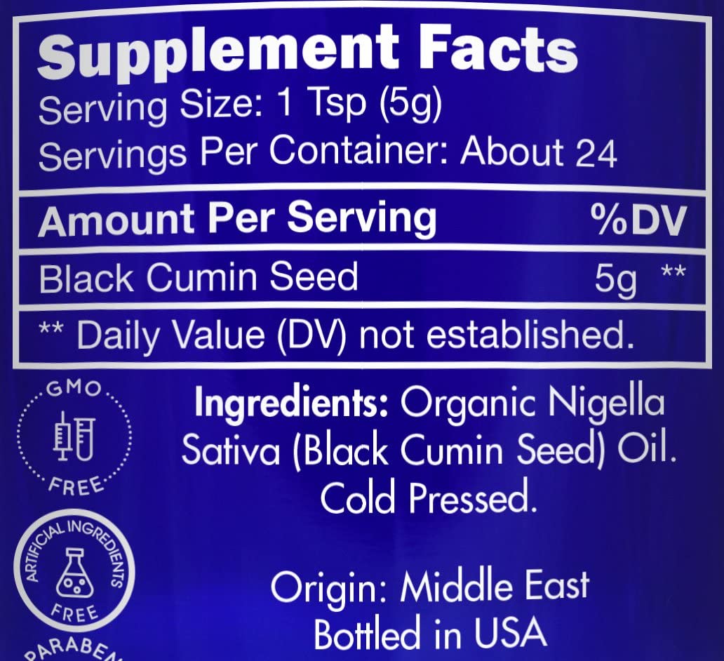 Organic, Black Seed Oil, Cold Pressed, for Hair, Face, Immune Support– 100% Pure, Black Seed Oil, by Zongle Therapeutics, 4 OZ