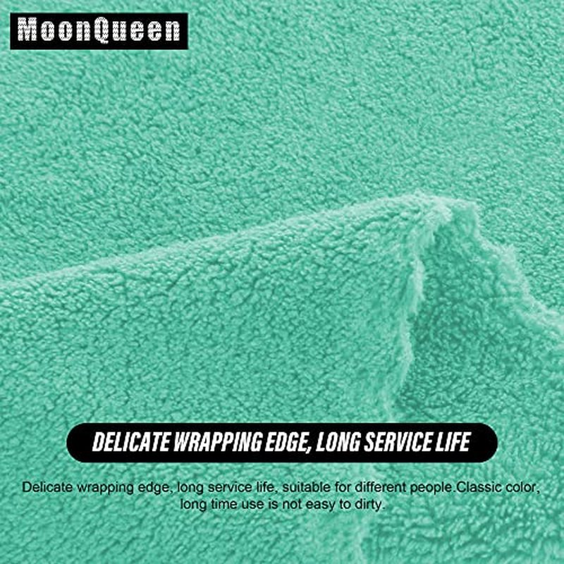 MOONQUEEN Ultra Soft Premium Washcloths Set - 12 x 12 inches - 24 Pack - Quick Drying - Highly Absorbent Coral Velvet Bathroom Wash Clothes - Use as Bath, Spa, Facial, Fingertip Towel (Aqua Green)