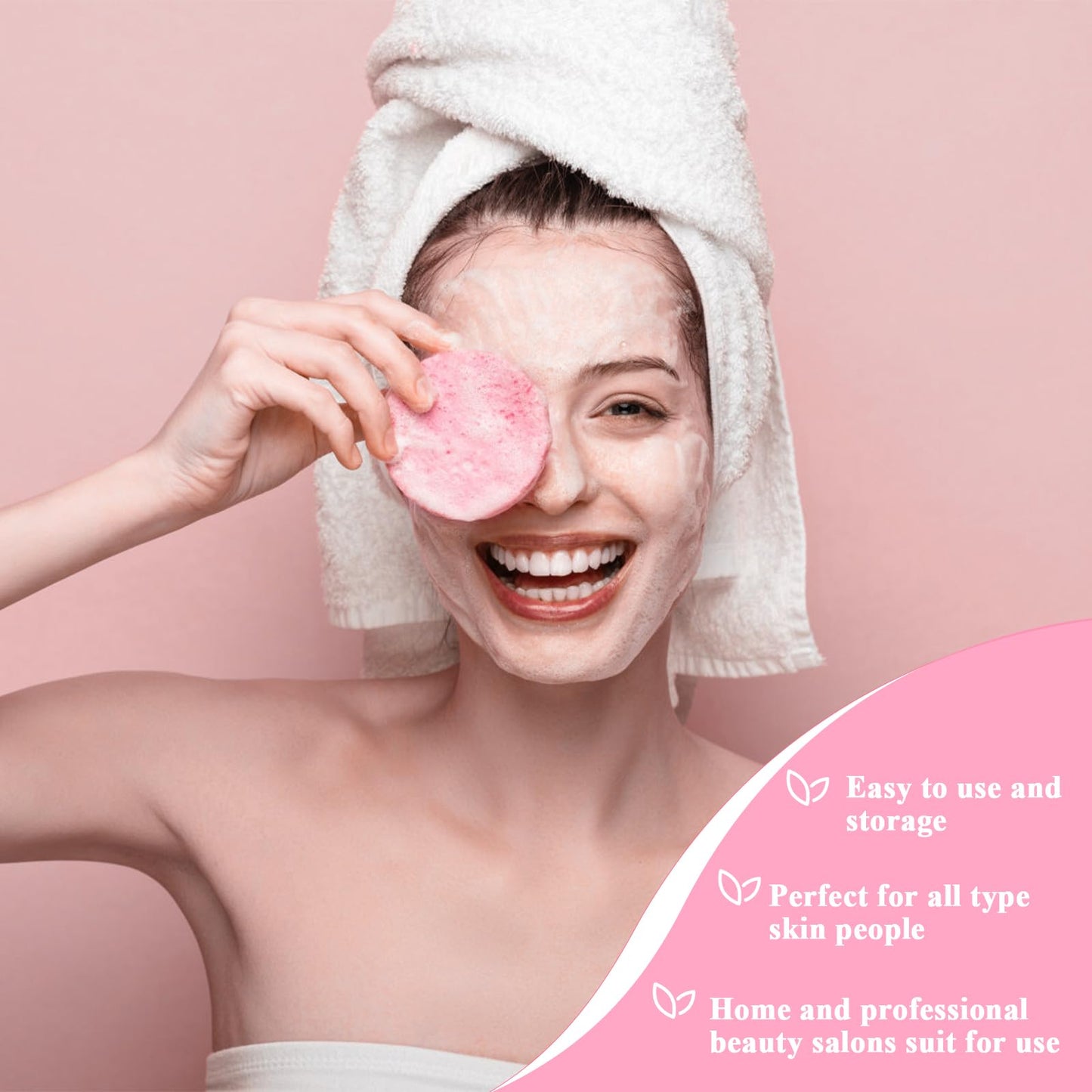 240+1 Count Compressed Facial Sponges, Luxiv Round Face Sponge Professional Compressed Makeup Removal Sponges for Estheticians Wash Face Sponge Compress Exfoliating Spa Pads With Portable Case