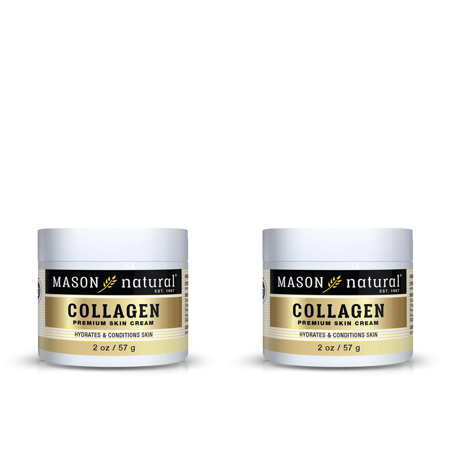 MASON NATURAL Collagen Premium Skin Cream - Anti Aging Face and Body Moisturizer, Intense Skin Hydration and Firmness, Pear Scent, Paraben Free, 2 OZ (Pack of 2)