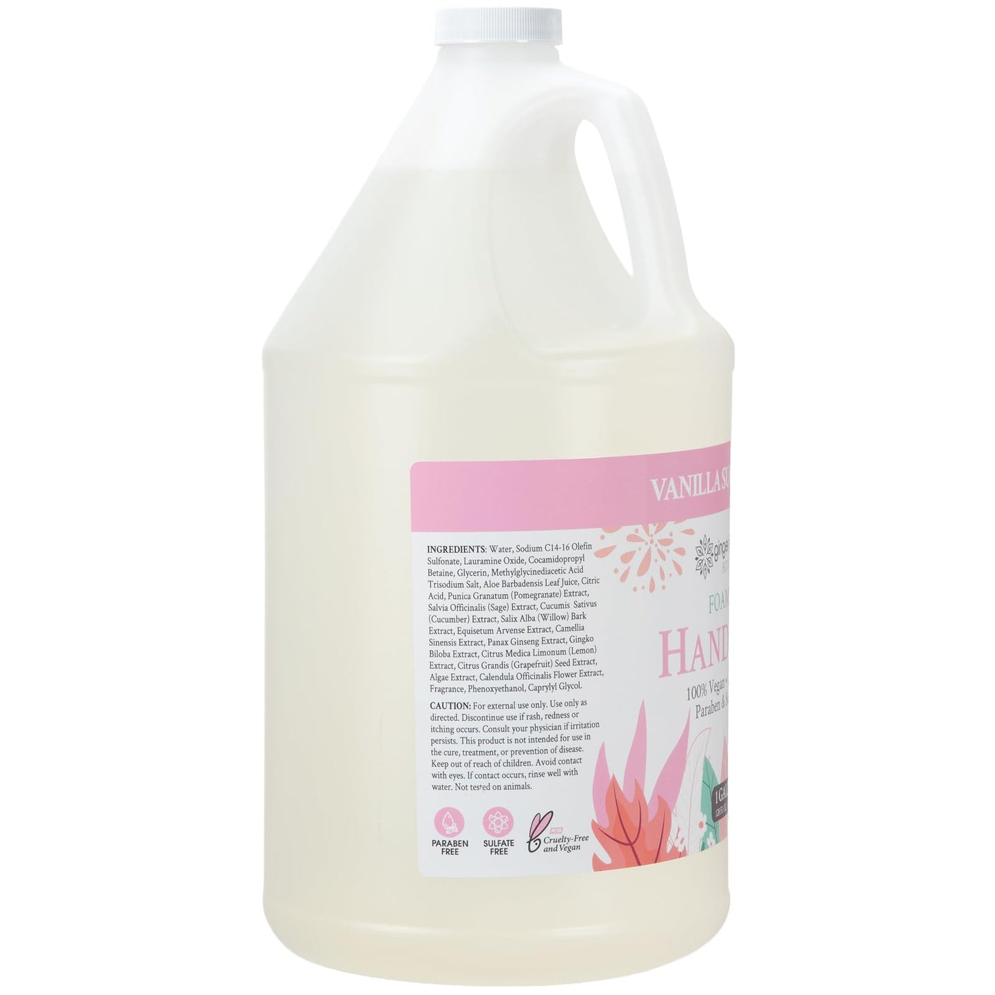 Ginger Lily Farms Botanicals All-Purpose Foaming Hand Soap Refill, 100% Vegan & Cruelty-Free, Vanilla Sugar Bliss Scent, 1 Gallon (Pack of 4)