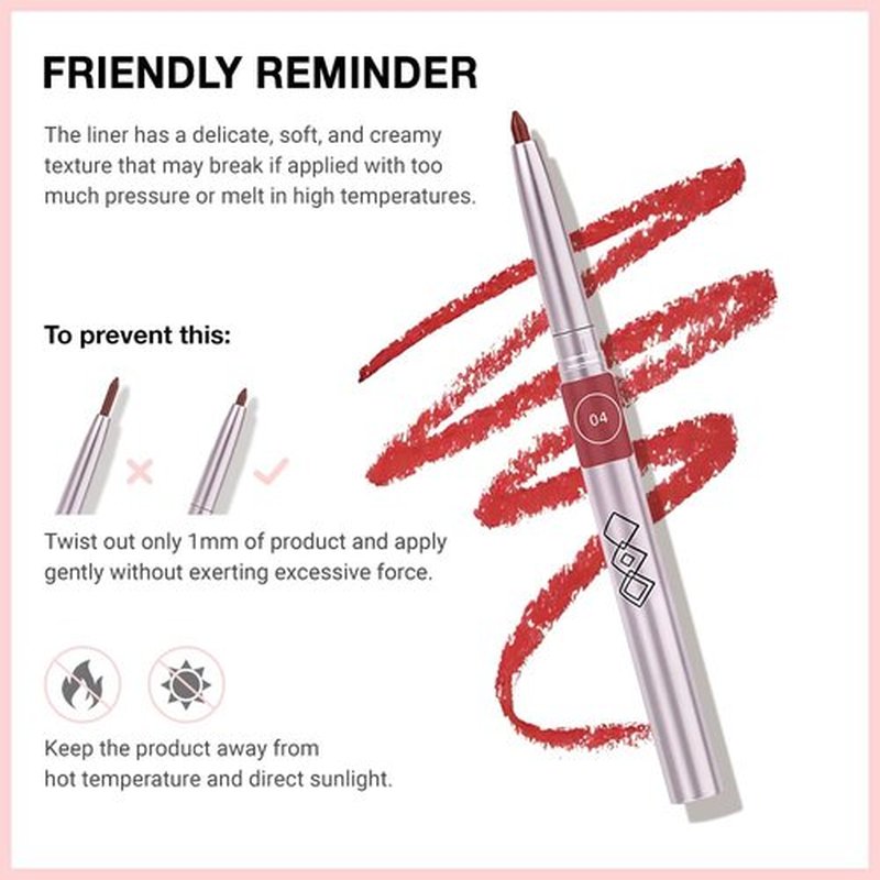lip liner pencils, Modern Classic Lip Liner, Lip Liner Pigmented Vegan Matte, Lasting Finish Lip Liner, Luxurious Creamy Long Lasting Lip Liner, Prevents Feathering and Fading (04#Red, 1)