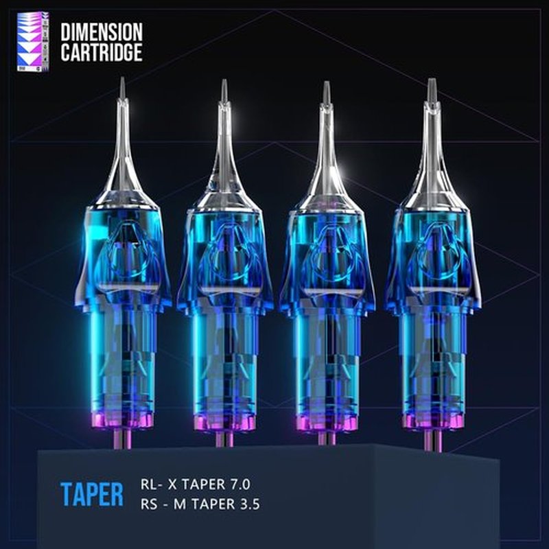 CNC Tattoo Cartridge Needles 20Pcs #12(11RS) Standard 0.35mm Round Shader M-Taper Disposable Cartridges with Membrane EN04C-20-1211RS-M