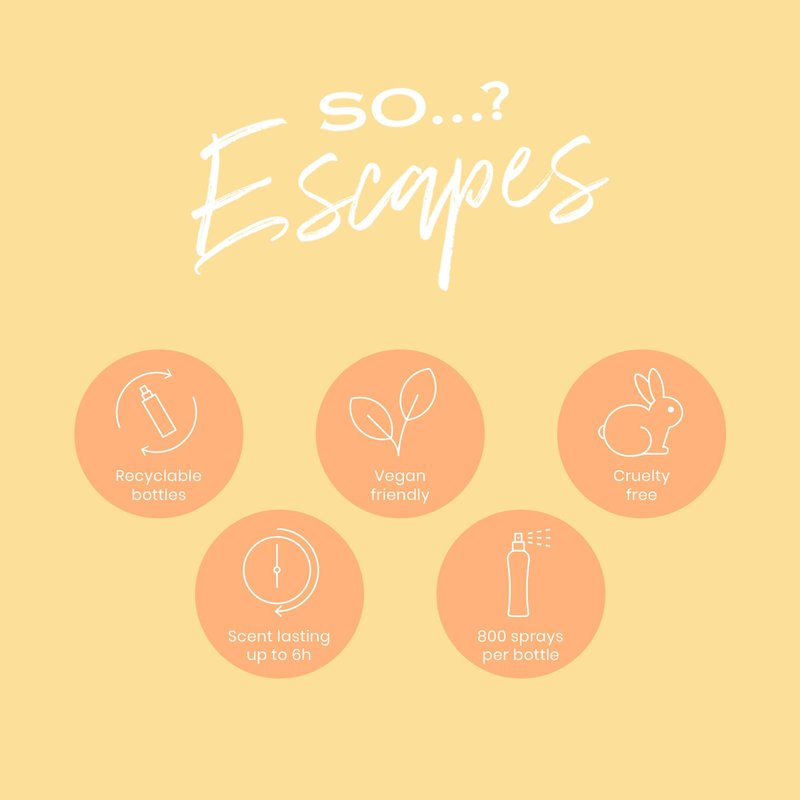 So...? Escapes Body Mist Set - Perfumes for Women - Everyday Body Spray for Women - Vegan, Cruelty Free Fragrances - Travel Size Gift Set - 4 pcs
