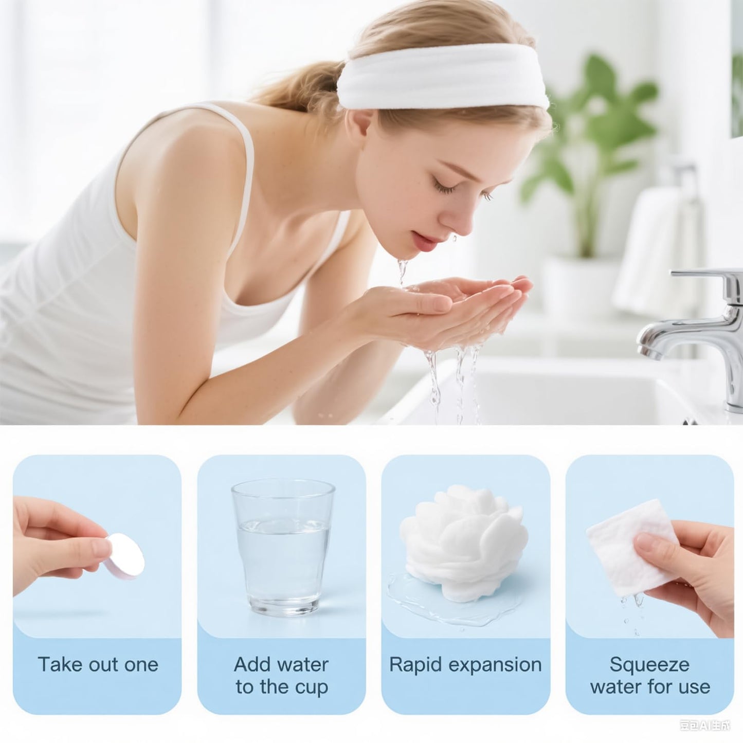 100 PCS Compressed Towels, Compressed Cotton Hand Wipe, Camping Towel, Disposable Face Compressed Towels, Camping Towels Compressed Towel Tablet,Camping, Sports