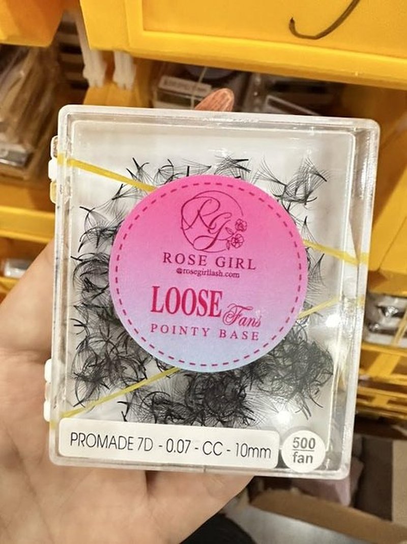 ROSE GIRL Loose Promade Fans - Natural Look Handmade Volume Eyelashes From 3D To 16D - C CC D DD Curl - False Lashes Extensions - Thickness 0.03~0.1 mm - 8~20 mm Length(7D-0.07-CC (13mm))