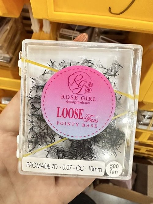 ROSE GIRL Loose Promade Fans - Natural Look Handmade Volume Eyelashes From 3D To 16D - C CC D DD Curl - False Lashes Extensions - Thickness 0.03~0.1 mm - 8~20 mm Length(7D-0.07-CC (15mm))