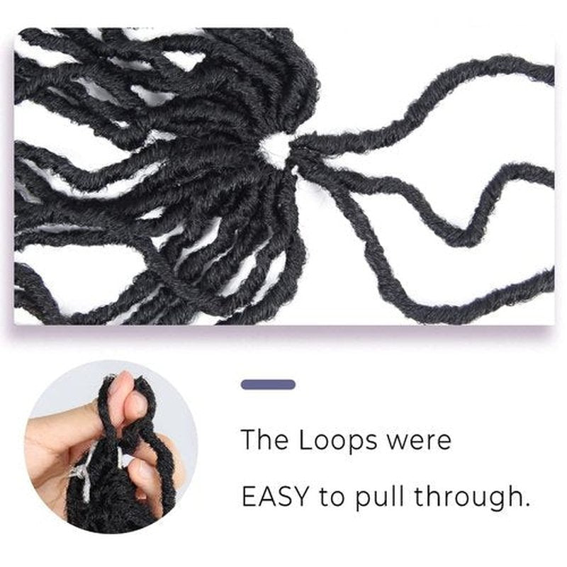 Niseyo Faux Locs Crochet Hair 36 Inch Soft Locs, 6 Packs Long Crochet Locs Pre Looped Crotchet Straight Synthetic Hair Extensions (1B, Natural Black)