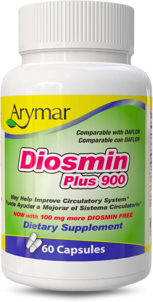 Diosmin Plus 900 - Circulatory System Support Supplement | 60 Capsules for Enhanced Vascular Health