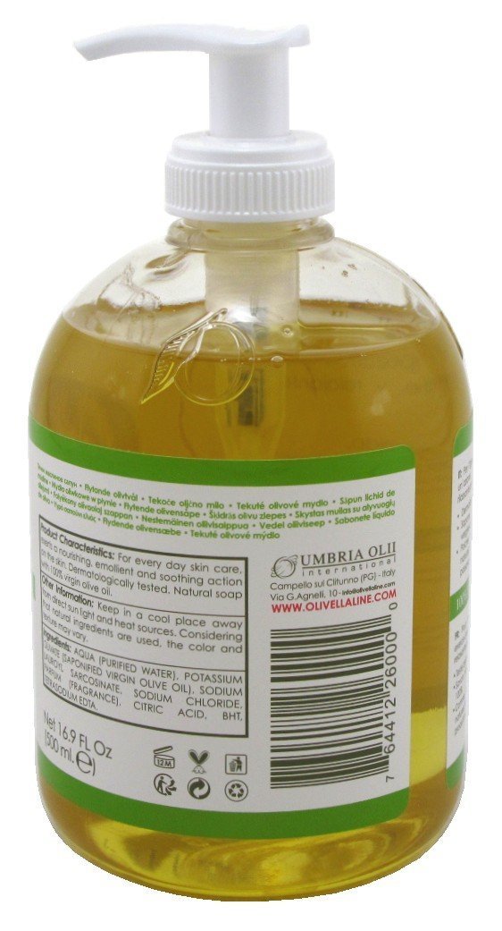 Olivella Liquid Soap 16.9 oz - Natural Olive Oil Cleanser (2 Pack)