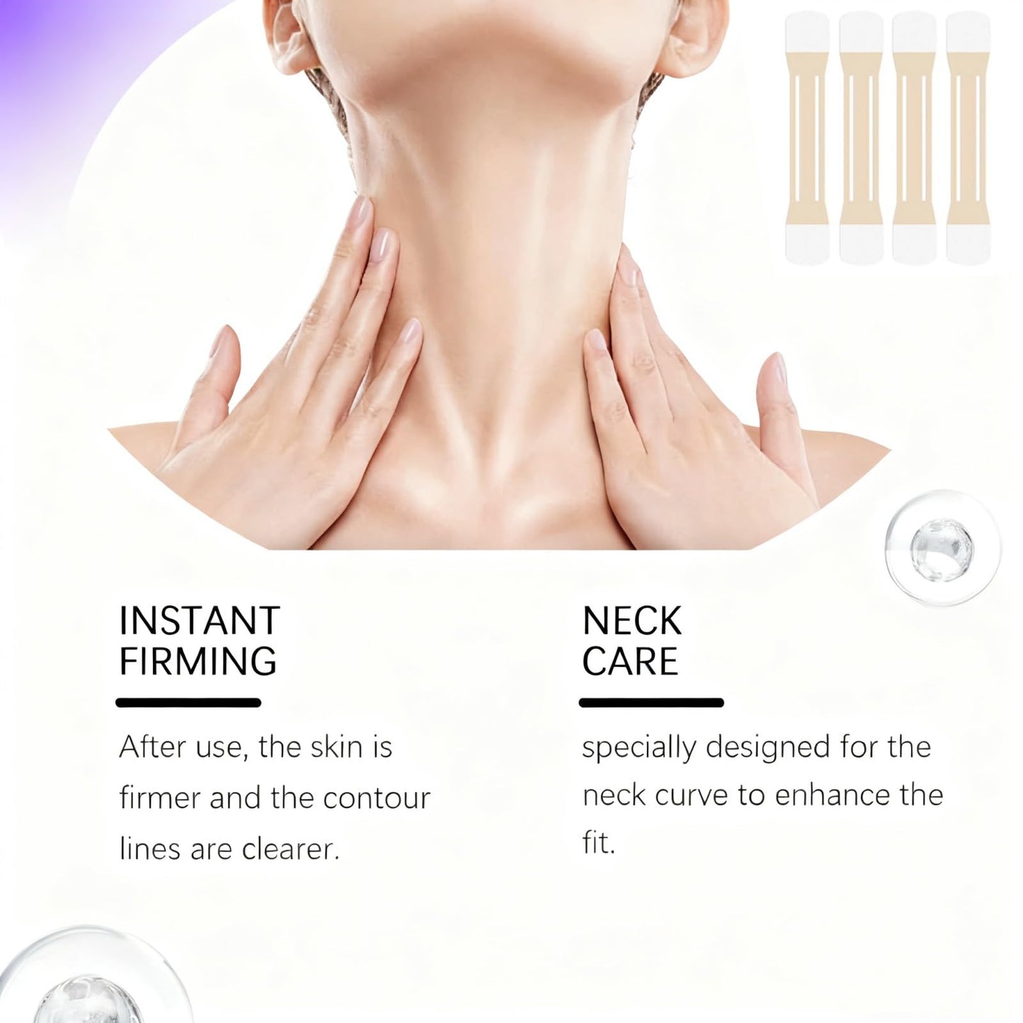 Neck Lift Tape Invisible, Face Tape Lifting 20Pcs Neck Tightening & Lifting Tape for Sagging Skin, Double Chin & Wrinkles, Breathable Reusable & Waterproof Neck Lift Strips for Women