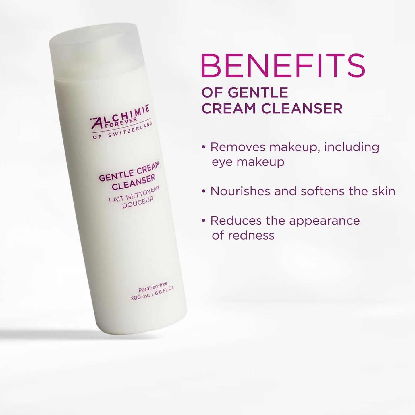 Alchimie Forever Gentle Cream Cleanser | Removes Impurities, Hydrates, Brightens and Reduces the Appearance of Redness | 6.6 Fl Oz