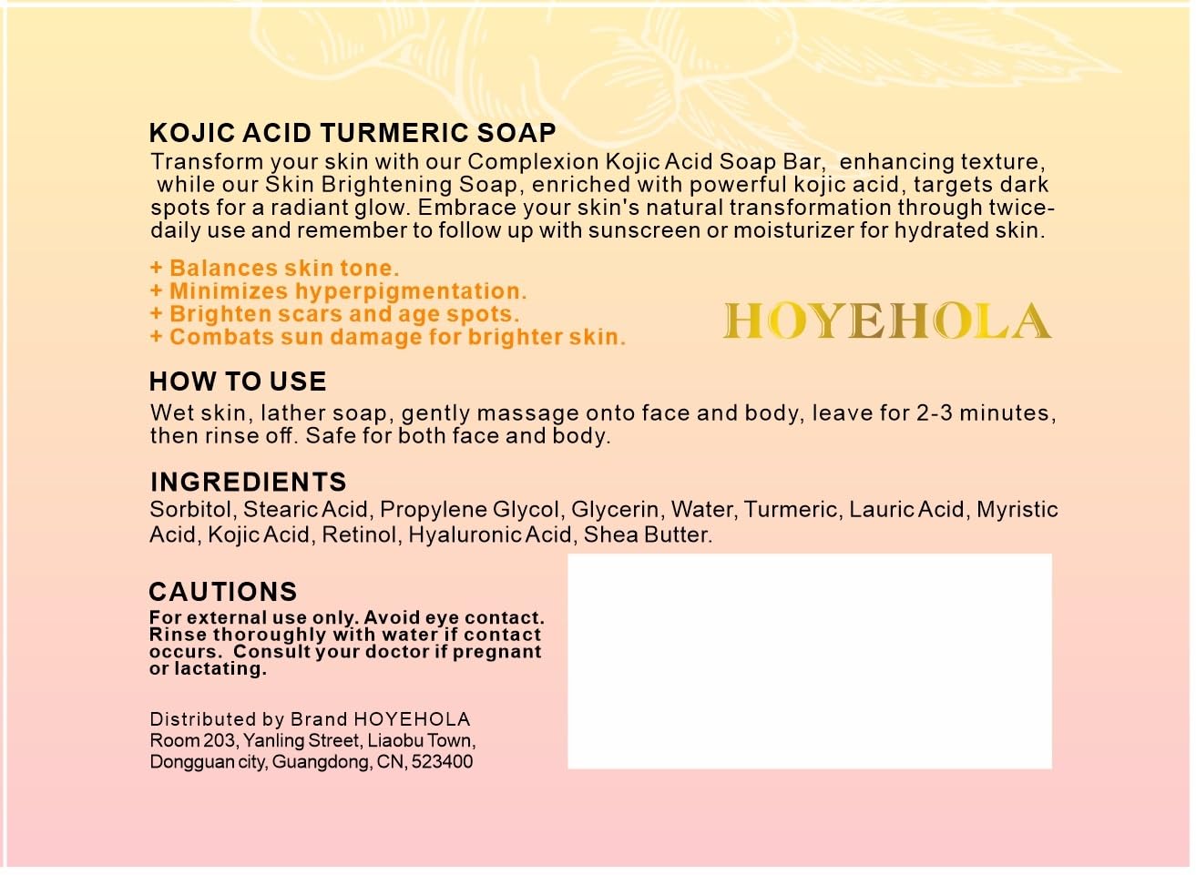 HOYEHOLA Kojic Acid Turmeric Soap Bar - Dark Spot Remover for Face Even Skin Tone, Moisturizing & Nourishing Natural Ingredients 2Packs