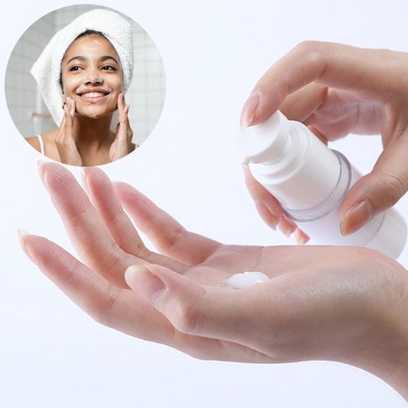 Qeuly 3 Pack Airless Pump Bottles 1.7 oz Travel Size Pump Bottle Lotion Container Refillable Cosmetic Pump Dispensers for Foundation Moisturizer Shampoo Toiletry (SN-50)