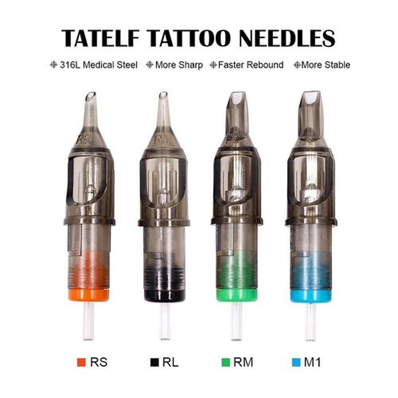 TATELF Tattoo Cartridge Needles 50pcs Professional Disposable Tattoo Needles Cartridges Round Liner Mixed 3RL 5RL 7RL 9RL 11RL for Rotary Pen Machine Tattoo Supplies(12# RL)