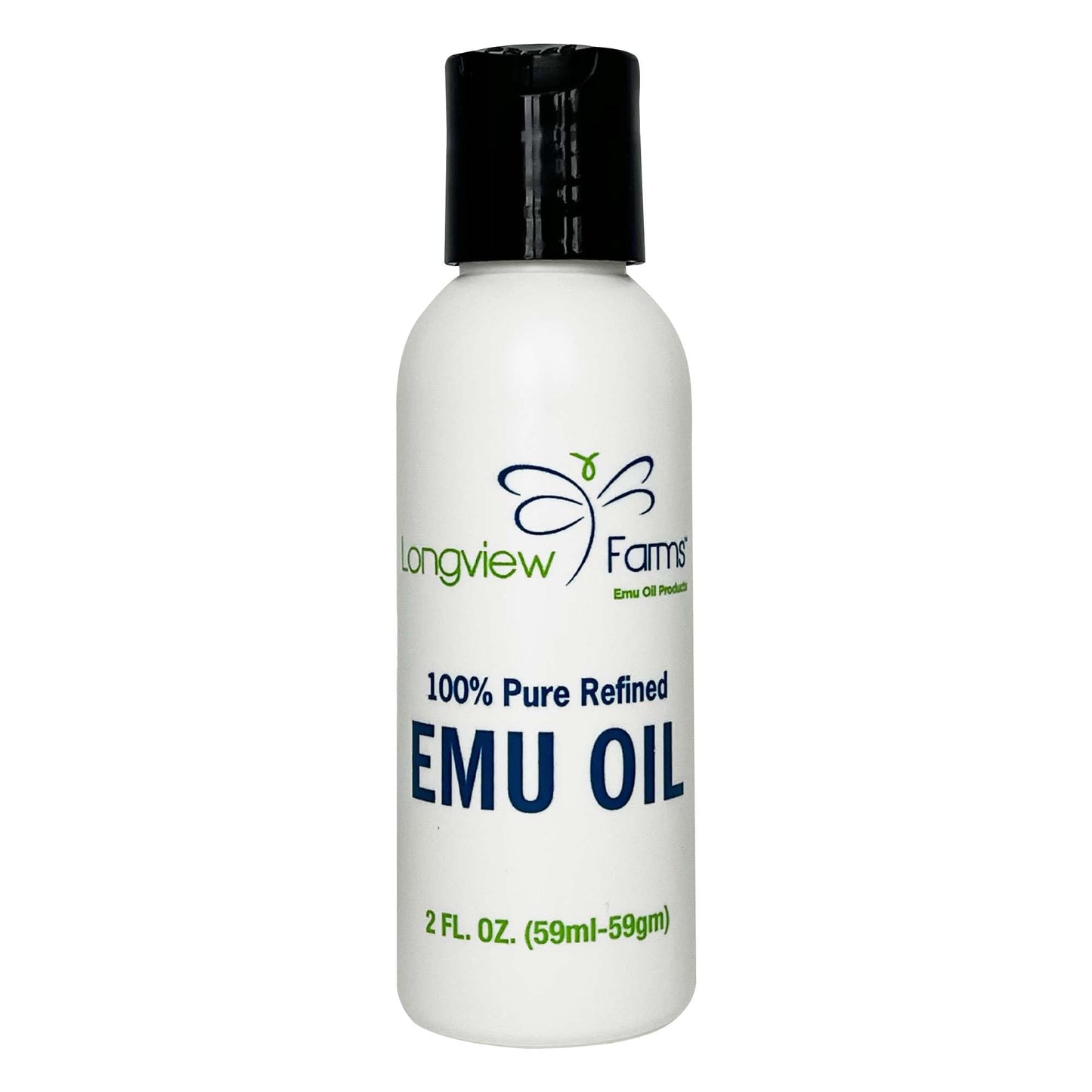 Longview Farms® Emu Oil - Hair and Body - 100% Pure & Refined Emu Oil for Skin & Hair Care | Premium Quality Hydration | 2 Fl. Oz
