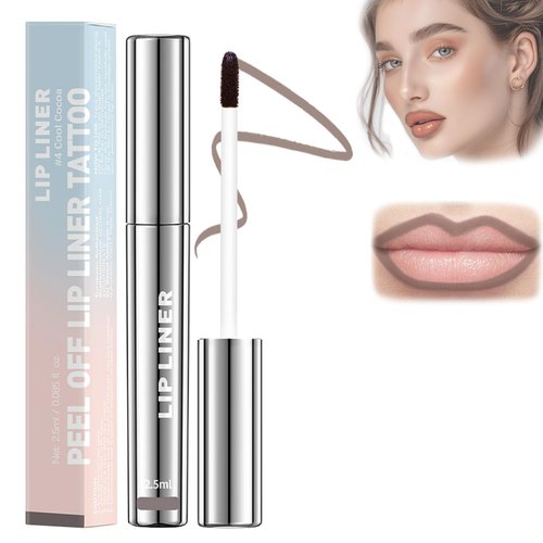 KDGENG Timbersonic Peel Off Lip Stain, 2.5ml/0.08fl.oz Boulari Peel Off Lip Liner Stain, Long Lasting Peel Off Lip Liner Stain Pinked, Boulari Lip Stain Peel Off Waterproof (#4 Cool Cocoa)
