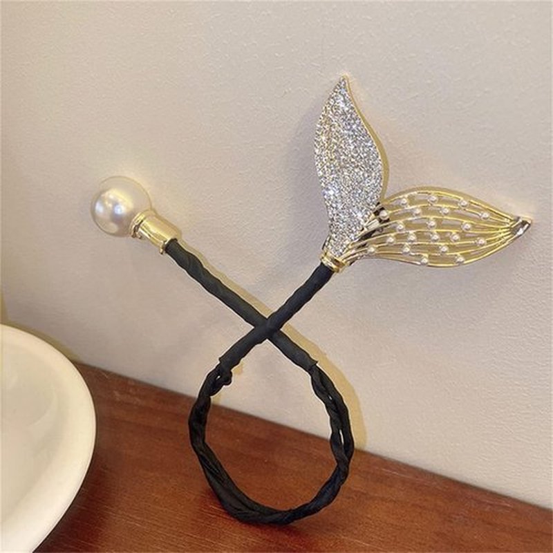 Ins Style Elegant Lazy Hair Curler, French Twist Hair Bun Maker, Lazy Flower Hairpin,Rhinestone Hand-Embroidered Flower Hair Accessory (Fish Tail)
