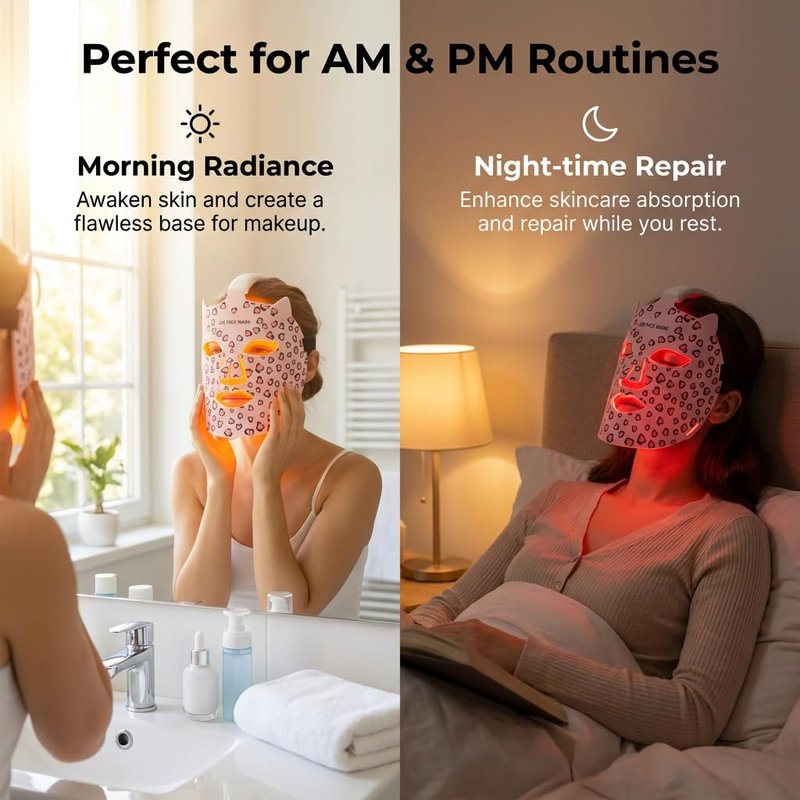 Red Light Face Mask - 240 LEDs Phototherapy for Skin Rejuvenation | 3 Modes for Brightening & Soothing