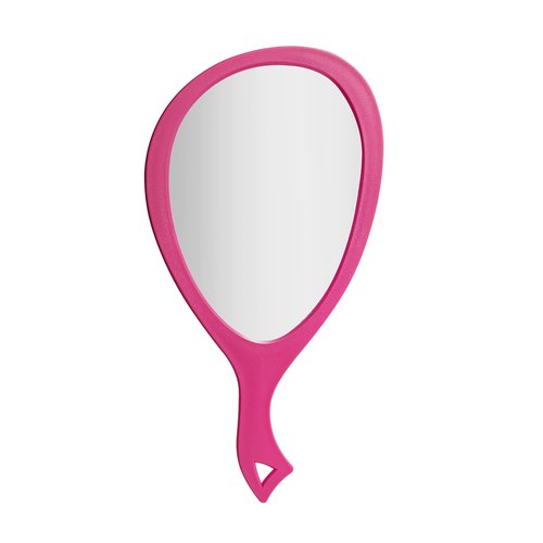 Zadro Large Hand Mirror with Handle Salon Mirrors for Hair Stylist, Big Handheld Mirror Makeup Mirror Wall Mounted Hang (1, Bright Pink, Medium: 15" x 8")
