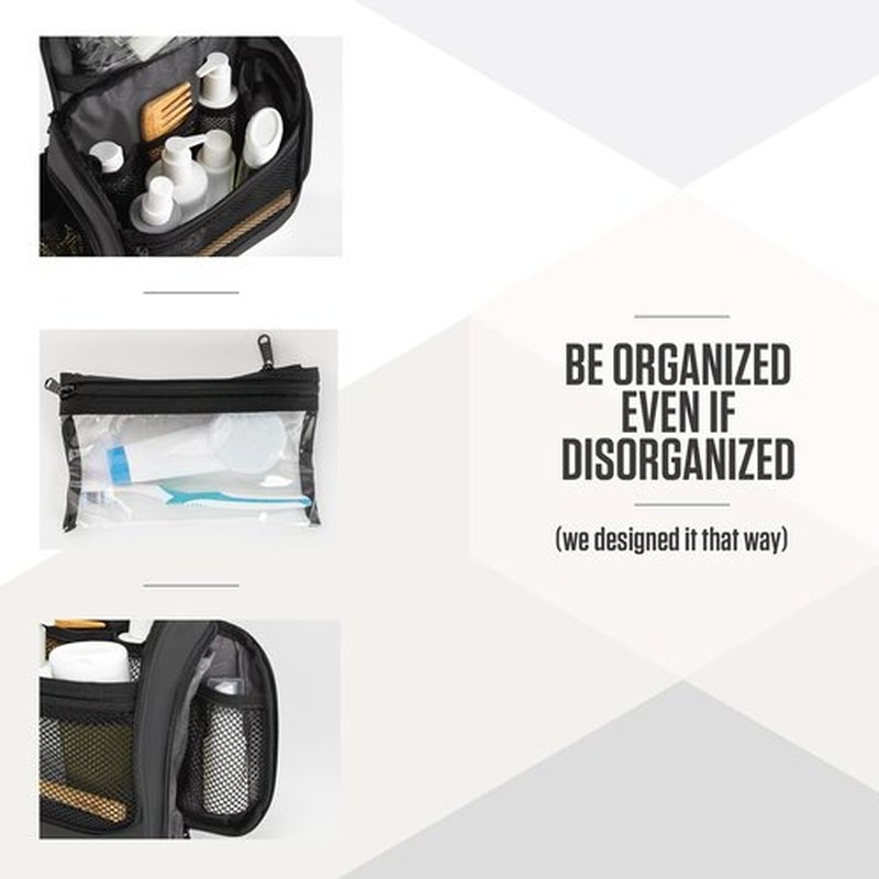 VENTURE 4TH Hanging Travel Toiletry Bag for Women & Men - Travel Organizer with Expandable Compartments & Removable Clear Pouch for Toiletries (Shadow Gray)